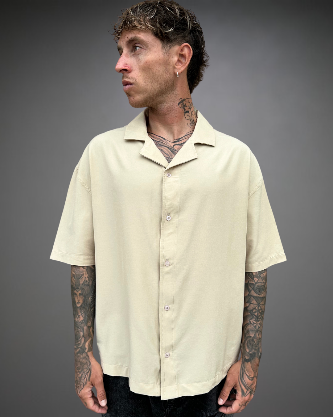 Camisa Hombre Oversize BERLIN - Beige