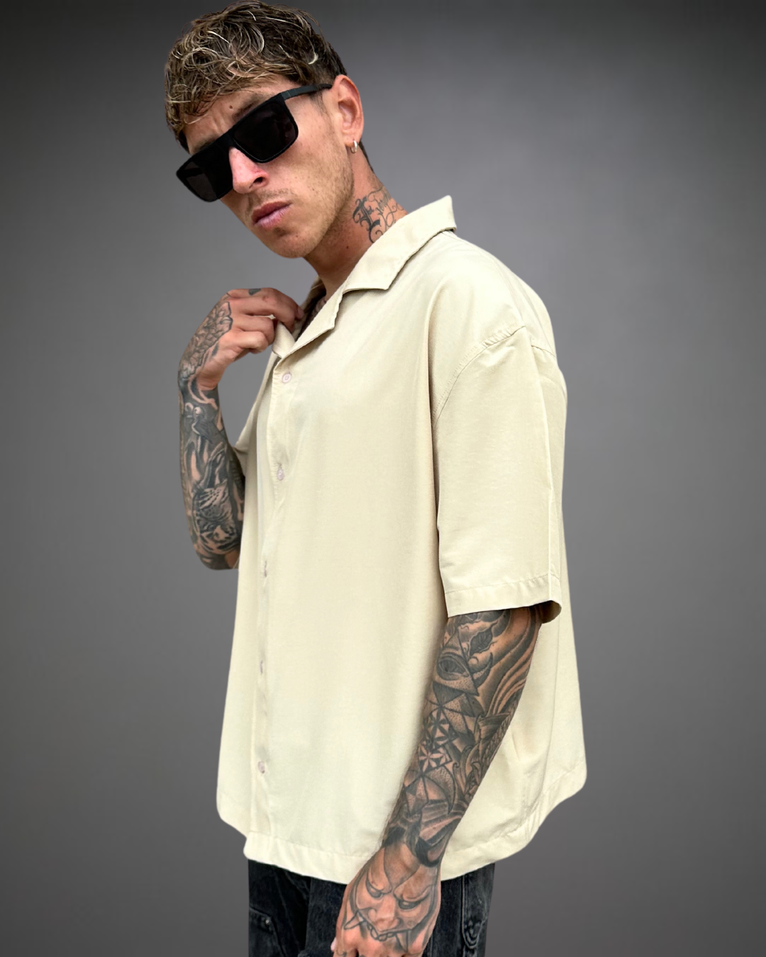 Camisa Hombre Oversize BERLIN - Beige