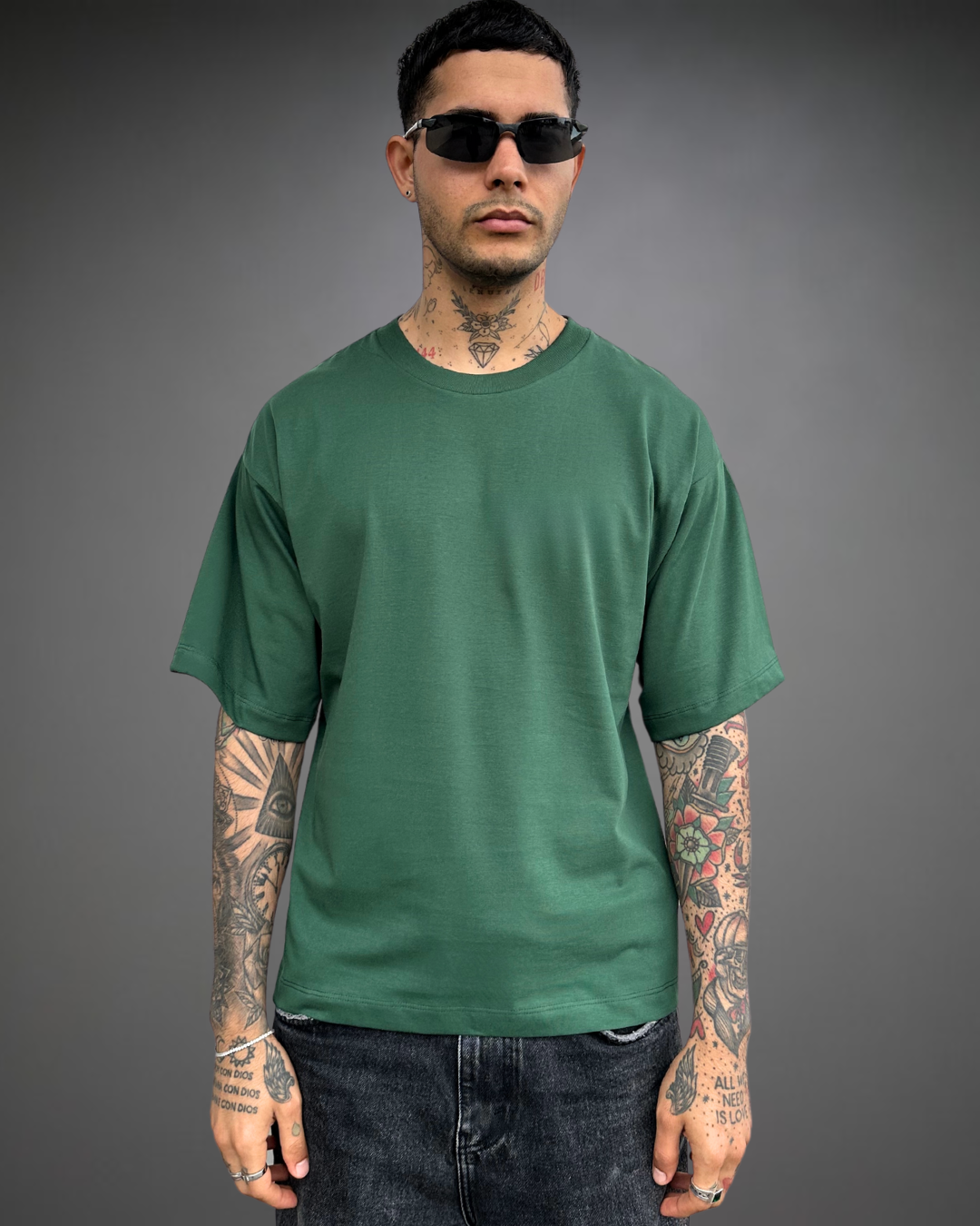 Polo Hombre Boxy Fit Sin Estampado - Verde