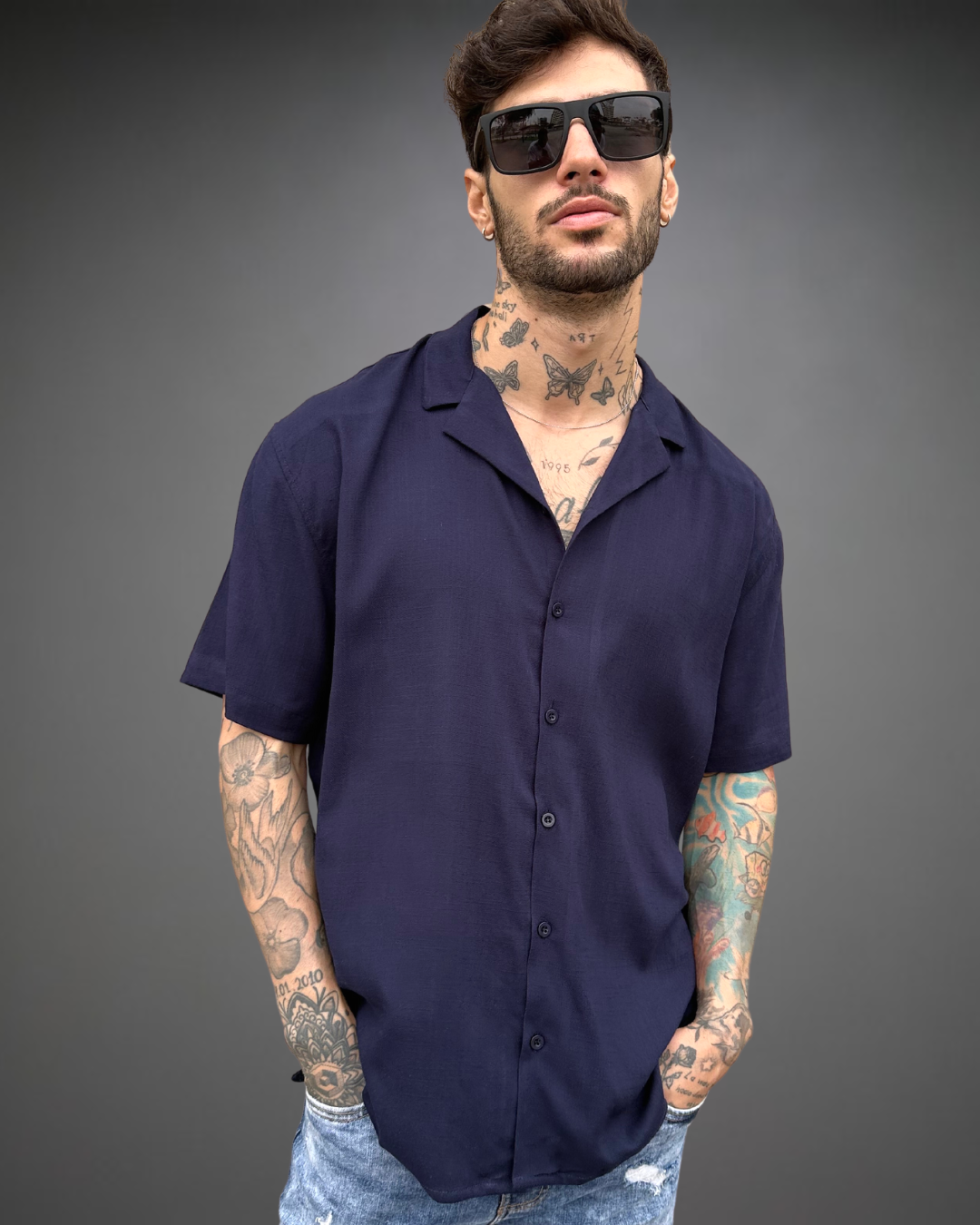 Camisa Hombre Relaxed Blue - Azul