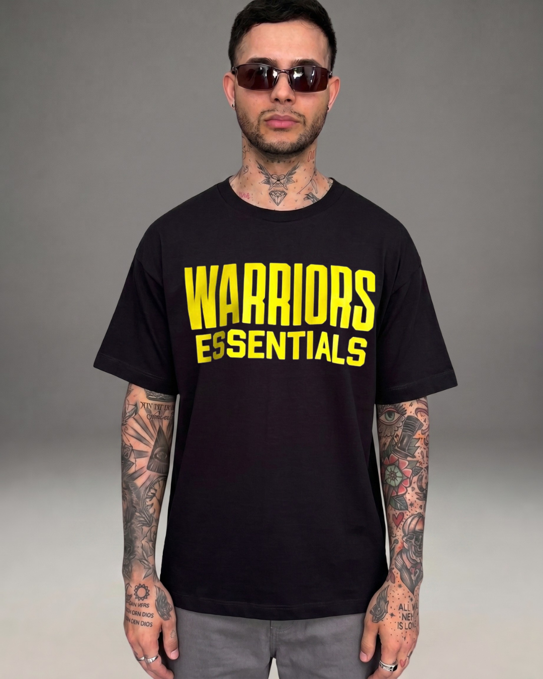 Polo Hombre Oversize Warriors Essentials - Negro