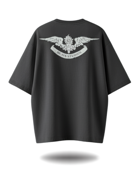 Polo Hombre Oversize Angel Studios Bk - Plomo