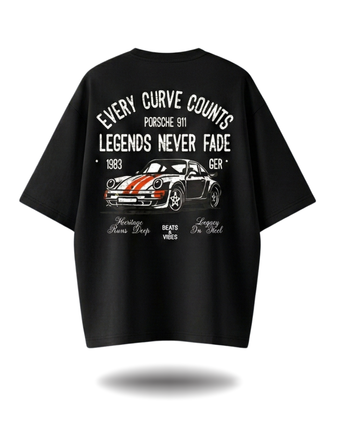 Polo Hombre Oversize Legends Porsche 911 - Negro