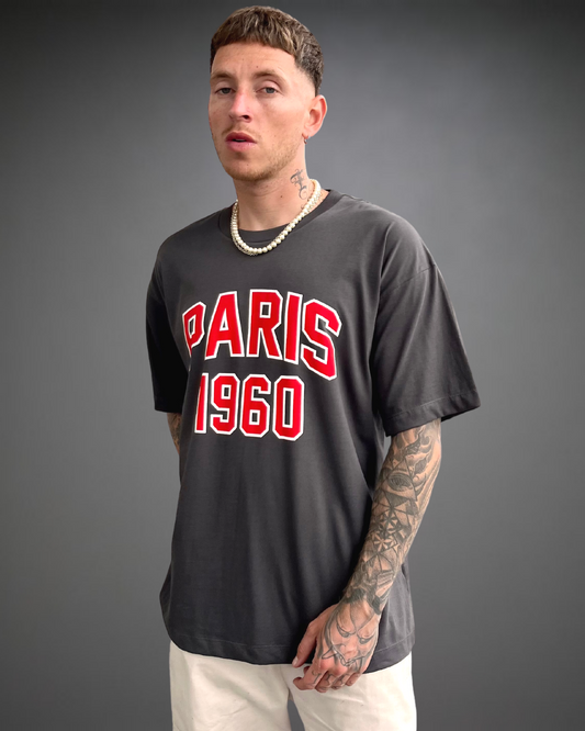 Polo Hombre Oversize Paris 1960 - Plomo