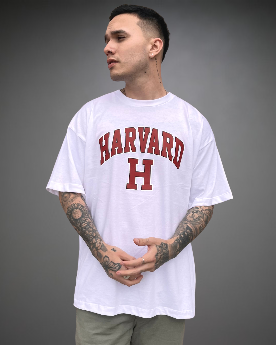 Polo Hombre Oversize Harvard - Blanco