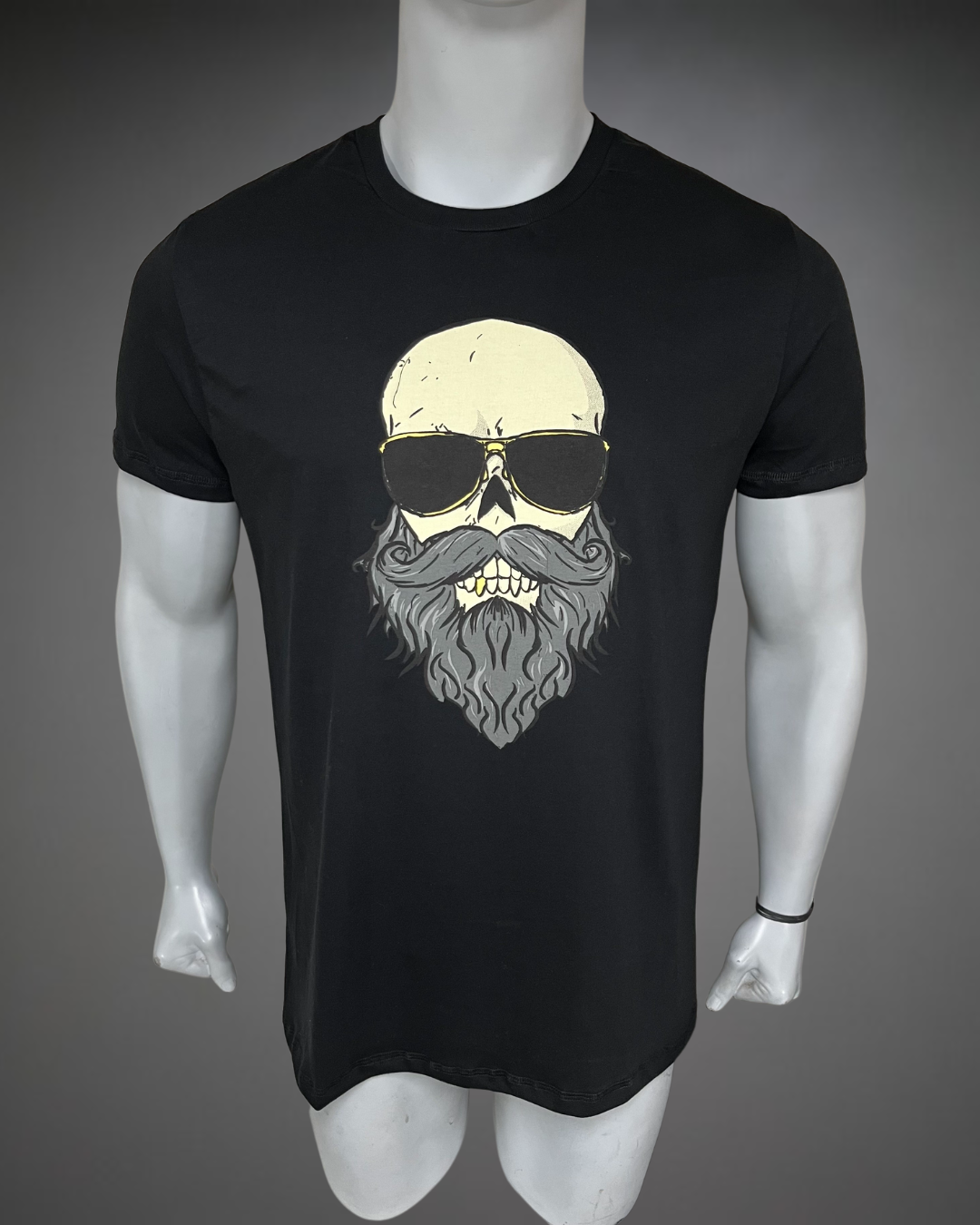 S - Polo Hombre Long Beard Skull 2.0 - Negro