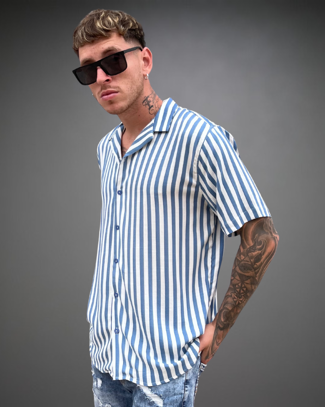 Camisa Hombre Relaxed Sail Blue - Acero