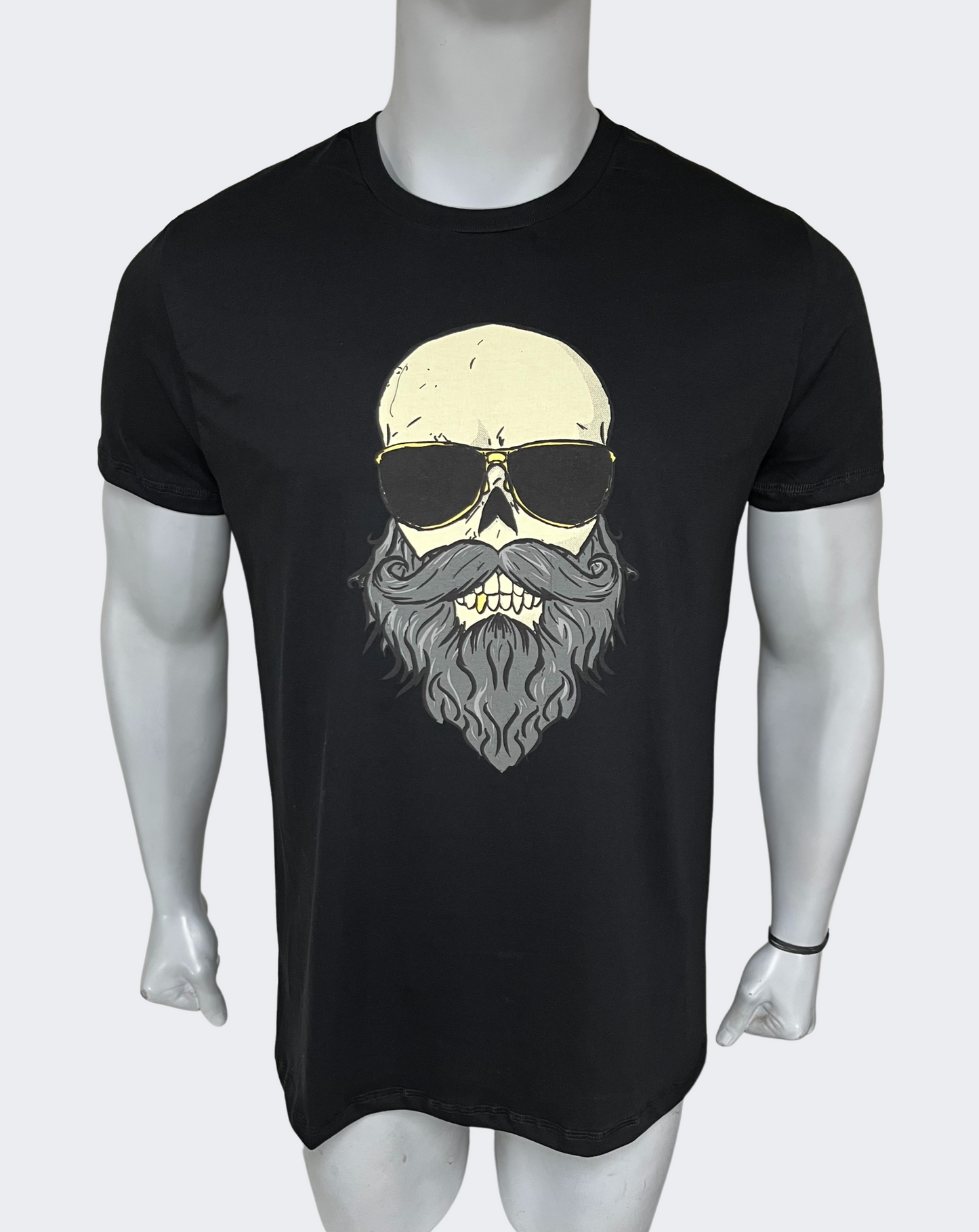 S - Polo Hombre Long Beard Skull 2.0 - Negro
