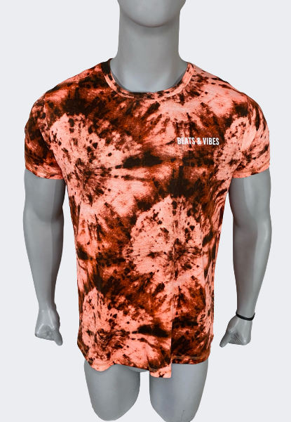 S Polo Hombre Tie Dye Effect Good Vibes Naranja Beats Vibes